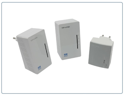 TP-LINK, HomePlug AV Сетевой адаптер PowerLine 500 Мбит/с Ethernet + WiFi точка доступа (комплект 2+1 шт.)
