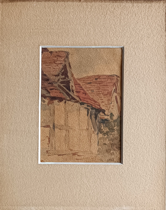 "Крыши" бумага акварель Arnold Gara 1896 год