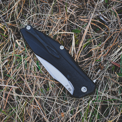 Складной нож Грач сталь D2, рукоять G10, цвет черный