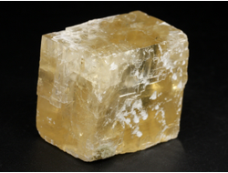 Кальцит оптический золотистый (исландский шпат), скол по спайности, Бразилия (40*33*24 мм, 73 г) №38319