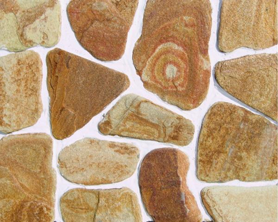 Плитняк - кварцит галтованный златолит (желтый)