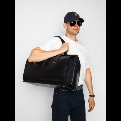 Кожаная дорожная сумка Gavardo Premium black (арт. 
4043-51)