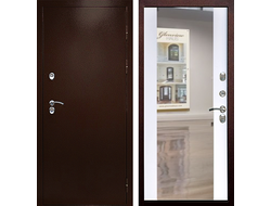 Дверь Термо Сибирь медный антик зеркало Белый софт