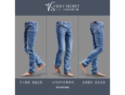 Мужские джинсы (голубые) - 1/6 Realistic Jeans men's light blue (24XG108A) - VSTOYS