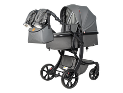 Детская коляска 2 в 1 Farfello Aimile Original Темно-серый Экокожа