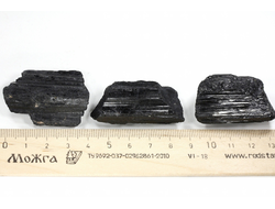 Турмалин чёрный шерл в ассортименте, кристалл /фрагмент кристалла, Бразилия (40-45 мм, 30-34 г) №29747