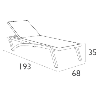 Шезлонг-лежак пластиковый Pacific 234/089-212