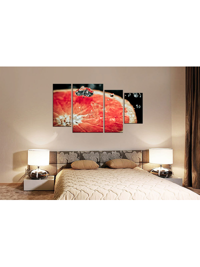 Модульная картина "Капли и цитрус"