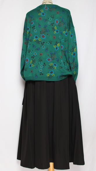 ДЖЕМПЕР ХЛОПОК "КОЛОКОЛЬЧИКИ РОМАШКИ" малахит до р.54