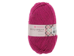Пряжа Мерцающая Пехорка Состав: 96% акрил высокообъёмный, Метанит-4% Вес и длина нити:100 г 430 м. цвет    Бордо