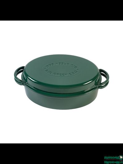 Духовка голландская чугунная овальная д/гриля, 5.2 л, крышка, цвет зеленый