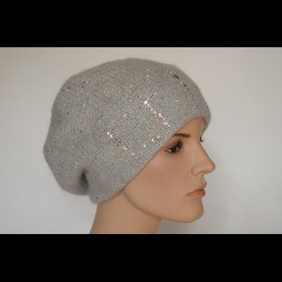 Берет Vizio 1010 B серый с украшениями