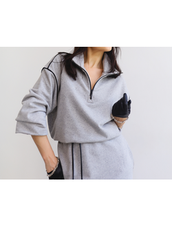 Платье макси из футера (меланж)