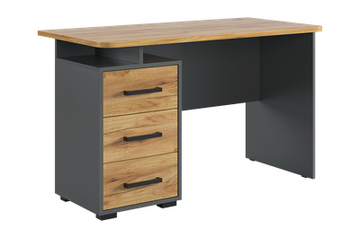 Стол компьютерный 1200 Лайт-2 графит/дуб крафт золотой