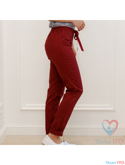 Брюки-слимы DOCLIKE SLIM DL233 Бордовые