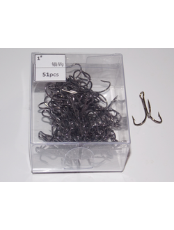 Тройной крючок, размер 1, в 1 коробке 51 шт