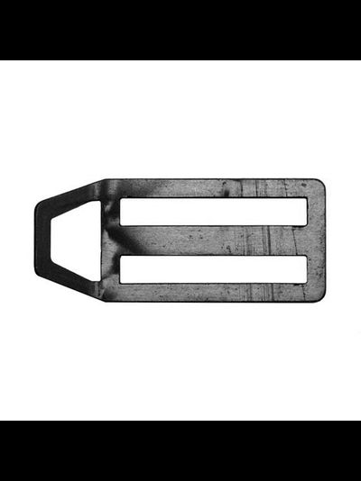 Пряжка двухщелевая с полукольцом чёрн., алюм.