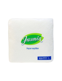 Салфетки Jasmin 1 слой, 24х24 белые 100 шт/уп