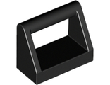 Tile, Modified 1 x 2 with Bar Handle, Black (2432 / 243226)