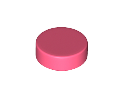 Tile, Round 1 x 1, Coral (98138 / 6311436)