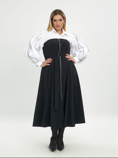 Классические женские брюки с люрексом для полных женщин