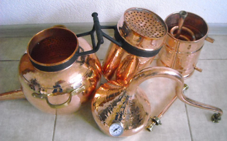 Медный аламбик 20л-40л с колонной и с отводом Португалия CopperCrafts арт.1033