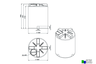Емкость Экопром T 3000 л черная