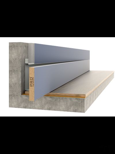 Плинтус "ВСТАВКА" скрытого монтажа Universal встраиваемый в стену шпон Американского ореха