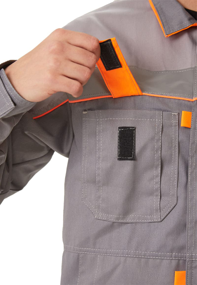 Костюм "РОЛЬФ" куртка/полукомбинезон, цвет: СЕРЫЙ/СВ.СЕРЫЙ, ткань: Твил-210