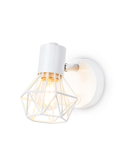 Накладной спот с выключателем в стиле лофт TR 8626 WH/CH белый/хром E27 max 40W 115*91*150