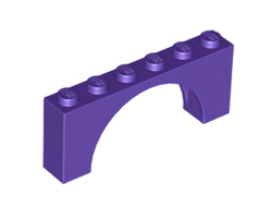 Arch 1 x 6 x 2 - Medium Thick Top without Reinforced Underside, Dark Purple (15254 / 6107874 / 6290494)