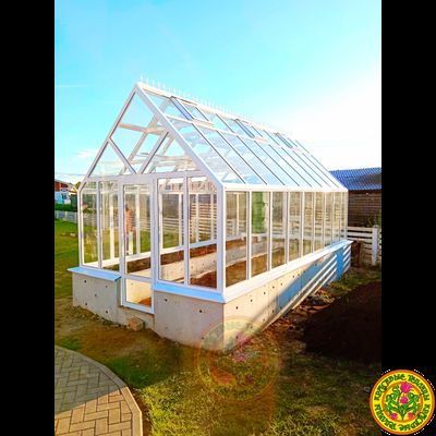 Базовая комплектация теплицы из стекла и алюминия ЧЕСТЕРФИЛД ЭТАЛОН размером 6000 х 3000 мм