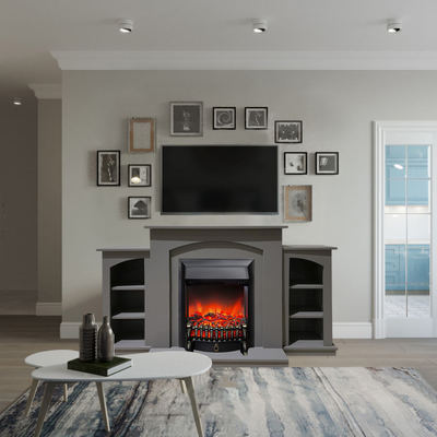 электрокамин с полками