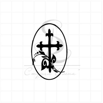 штамп пасхальное яйцо с крестом