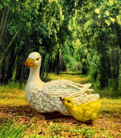 Гусь с гусёнком 30*25см    0,8кг   полистоун Россия 1149/012677*