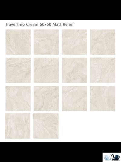 Керамогранит Staro Relief Travertino Cream 60х60 см матовый