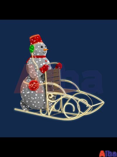 Фотозона Снеговик с санями