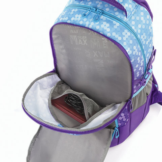 Рюкзак TIGER FAMILY (ТАЙГЕР), с ортопедической спинкой, молодежный, фиолетовый, 43х33х23 см, TMMX-006A