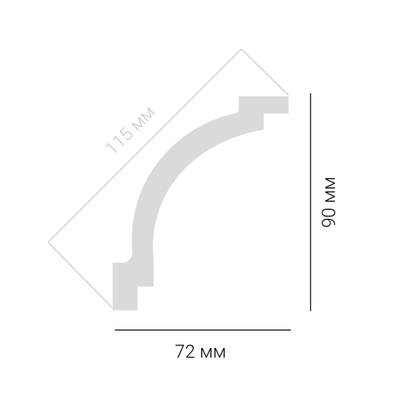 Потолочный карниз Ultrawood CR2340, из ЛДФ-декора, под покраску, 2 m.