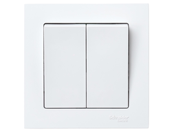 Радиовыключатель двухклавишный, без фиксации HiTE PRO Base-2 белый