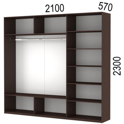 Шкаф-купе Прайм-2100 (ЧС/Д/ЧС)