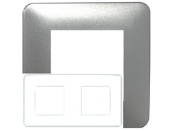 Рамка 2 поста алюминий с хромированным ободком Efapel Latina