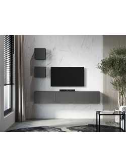 Инфинити гостиная подвесная 1800 мм Графит / мдф Эйфория QR-17