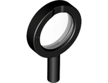 Minifigure, Utensil Magnifying Glass Thick Frame and Solid Handle with Trans-Clear Lens, Black (10830c01 / 6012466)