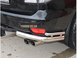 Защита заднего бампера угловая двойная d76/42 для Nissan Patrol (2010-)