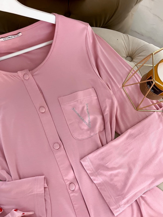 Пижама Виктория Сикрет с сердечками цвет розовый