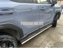 Защита штатного порога труба Папа Тюнинг d53 для Haval H3 2024-