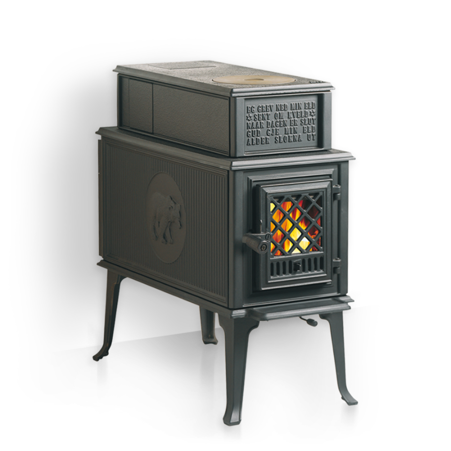 Большая чугунная буржуйка Jotul F118 CB BP для отопления дома дровами