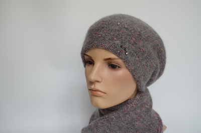 Вязаный берет и шарф женский Италия Визио