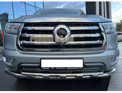 Защита переднего бампера двойная с перемычками d60/42 для Great Wall Poer 2021-